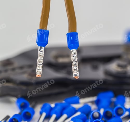 Preview: electrical cable with insulated tip, closeup