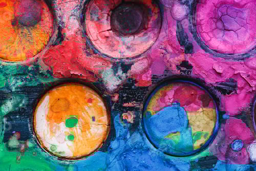 Preview: Watercolor palette with mixed colors