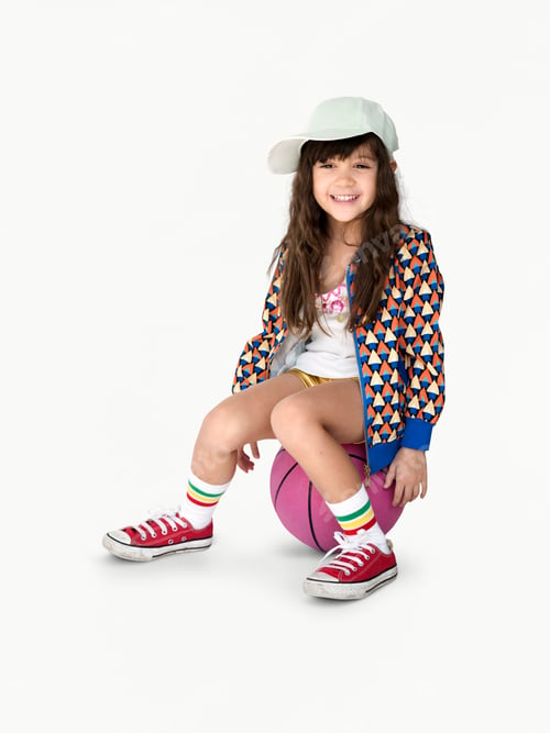 Preview: Little Girl Smiling Happiness Basketball Sport Portrait