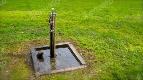 Preview: Green grass and water pump