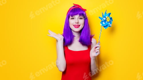 Preview: girl with pinwheel toy