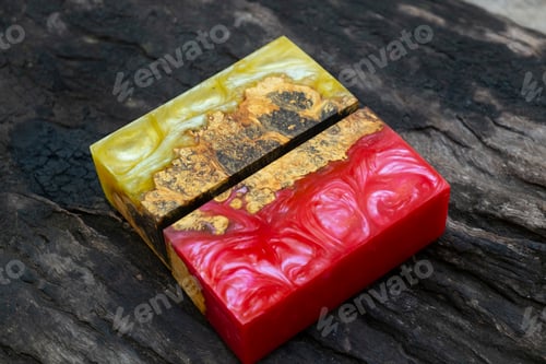 Preview: casting epoxy resin Stabilizing Afzelia burl exotic wood red yellow