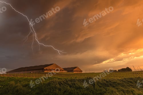 Preview: Lightning over grain storage facilities