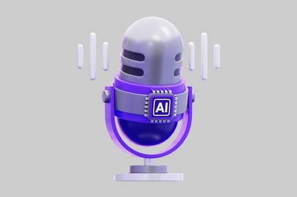 Preview: AI Voice Generator With Sound Waves Around Microphone