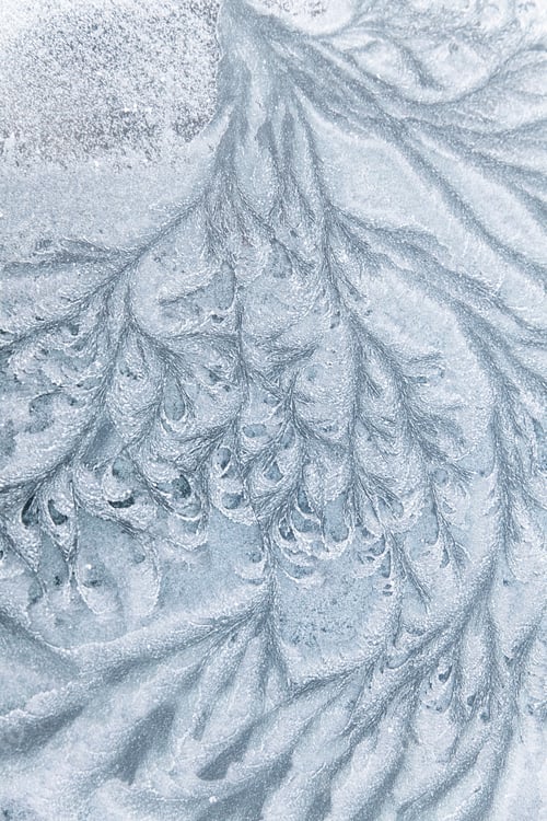 Preview: Abstract ice textures on car window in winter