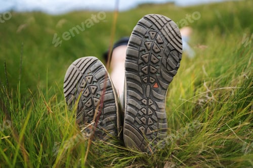 Preview: Hiking boots in the grass