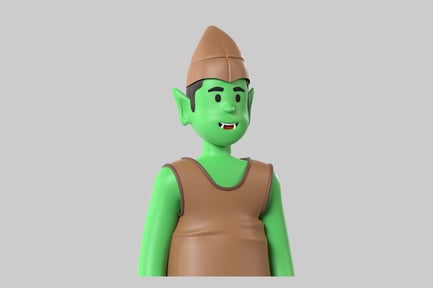 Preview: Cartoonish green goblin character asset
