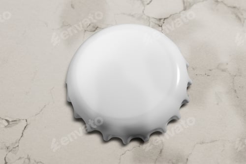 Preview: White bottle cap, blank background with design space