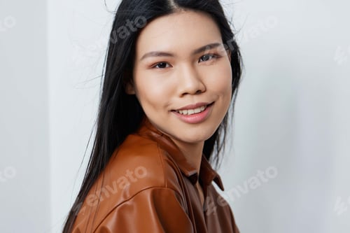 Preview: Woman femininity salon glamour asian beauty beautiful portrait cosmetic model fashion beige hair
