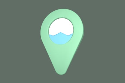 Preview: Map pin Sea 3D Illustration