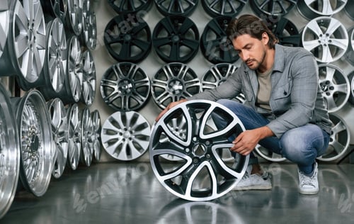 Preview: Big choice. Man is in the tire fitting car service