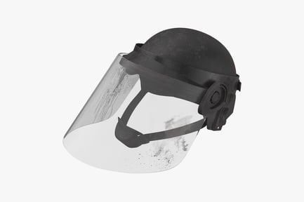Preview: Worn Riot Helmet with Visor