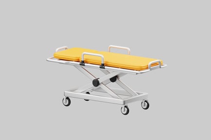 Preview: Medical gurney with yellow pad