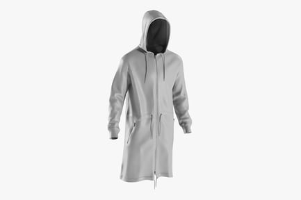 Preview: Longline Hooded Men's Coat - Base Mesh