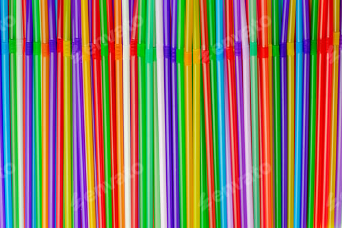Preview: Drinking straws. Abstract background with many multi colored plastic tubules for juice or cocktail.