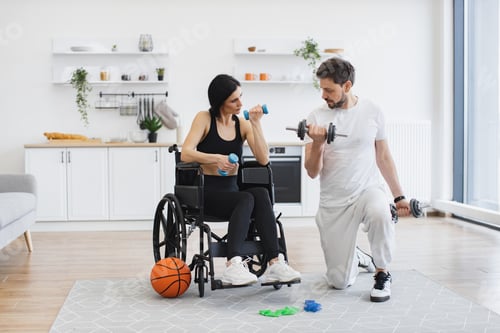 Preview: Rehab fitness for senior patients concept.