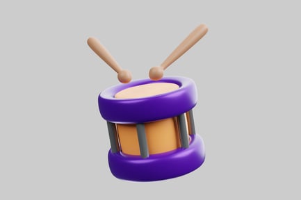 Preview: Simple cartoon drum with sticks