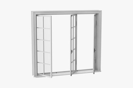 Preview: Georgian Sash Window, Half Open, Multi-Pane