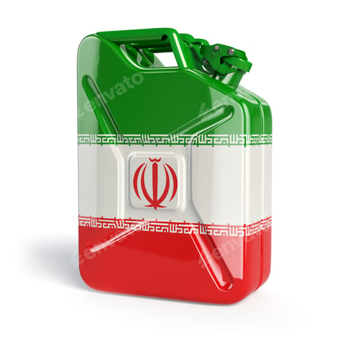 Preview: Oil of Iran. Iranian flag painted on gas can.