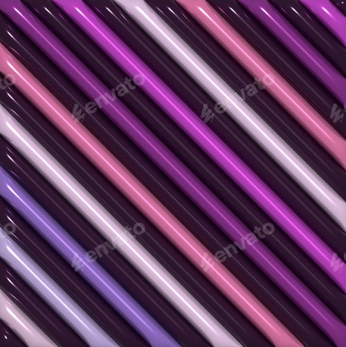 Visualização: Fundo roxo abstrato com listras infladas, ilustração de renderização 3D