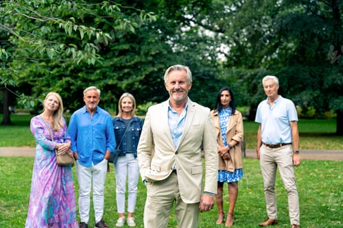 Preview: Senior group old buddies reunion in London