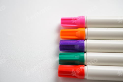 Preview: Photo of markers set. Tools for drawing, sketching, design