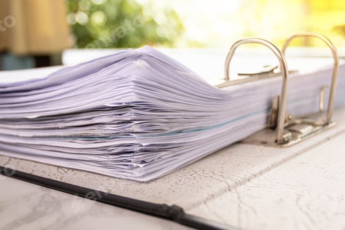 Preview: white paper stack in folder file for a business
