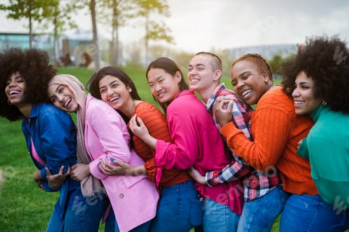 Preview: Group of young women of different ethnicities gathered having a good time together