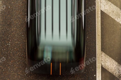 Preview: Road with motion car, top view