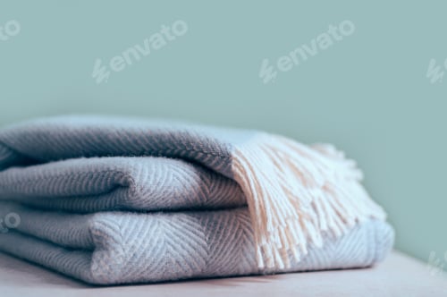 Preview: Woolen checked blanket