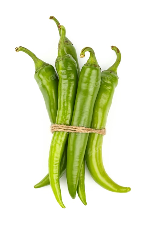 Preview: Bunch of jalapeno hot chili peppers on white