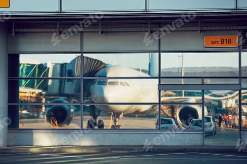 Preview: Airport reflections during sunny day