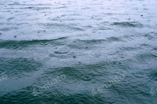 Preview: rainy weather - rain drops on water