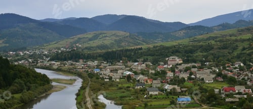 Preview: A beautiful view of the village of Mezhgorye, Carpathian region