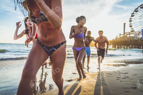 Preview: People having fun on the beach