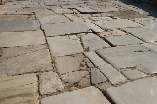 Preview: Close up view of marble tiles on the city street.