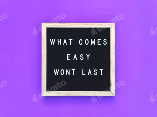 Inspirational Sign with Bold Message on Purple Background