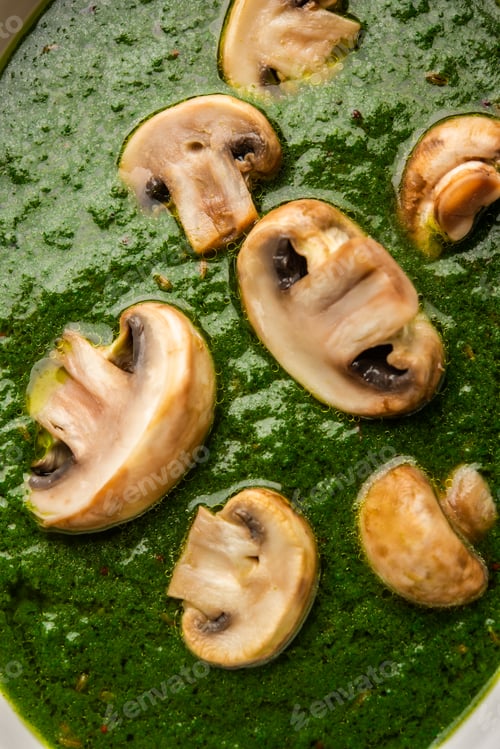 Preview: Palak Mushroom is an Indian curry dish