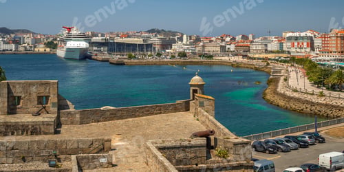 Preview: La Coruña Cityview from Castle of San Antón, La Coruña, Spain