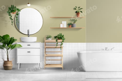 Preview: Retro bathroom authentic interior design