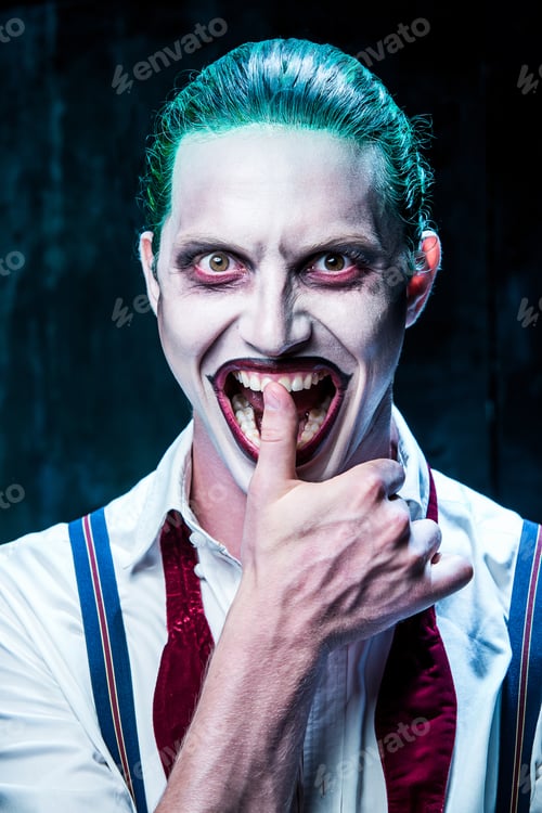 Preview: Bloody Halloween theme: crazy joker face