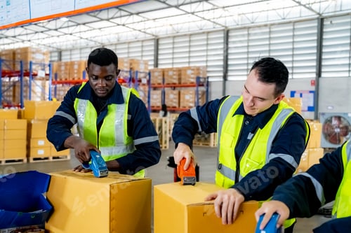 Preview: warehouse workers packing boxes for shipment