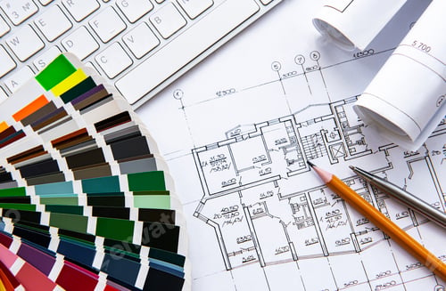 Preview: Architect workplace top view