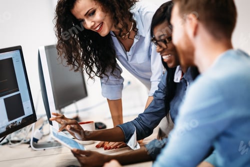 Preview: Software engineers working on project and programming in company