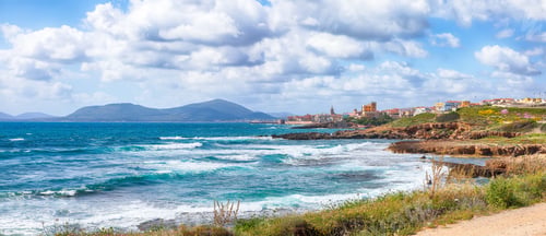 Preview: Unbelivable spring cityscape of Alghero town at morning.