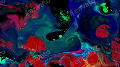 Vista previa: Fluid art background with colorful tints liquid surface. Stock footage. Amazing effect of acrylic