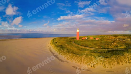 Preview: exel lighthouse during sunset Netherlands Dutch Island Texel