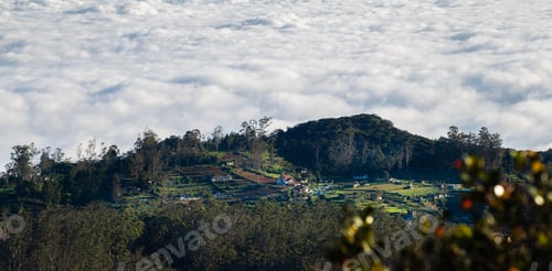 Preview: Beautiful central highlands landscape, photographing from above the clouds. Clouds river .