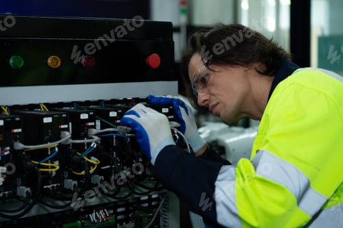 Preview: The circuit boards and sensors of a robotic hand are designed by a robotics engineer.