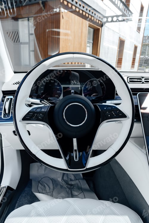 Preview: Modern luxury car interior with advanced technology and sleek design